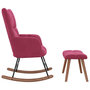 Voir la diapositive 4 : VIDAXL Chaise a bascule avec repose-pied Rouge bordeaux Velours