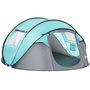 Voir la diapositive 1 : OUTSUNNY Tente pop up montage instantané - tente de camping 3-4 pers.  - 2 portes, 2 fenêtres moustiquaires - dim. 2,86L x 2,09l x 1,22H m - fibre verre polyester bleu gris