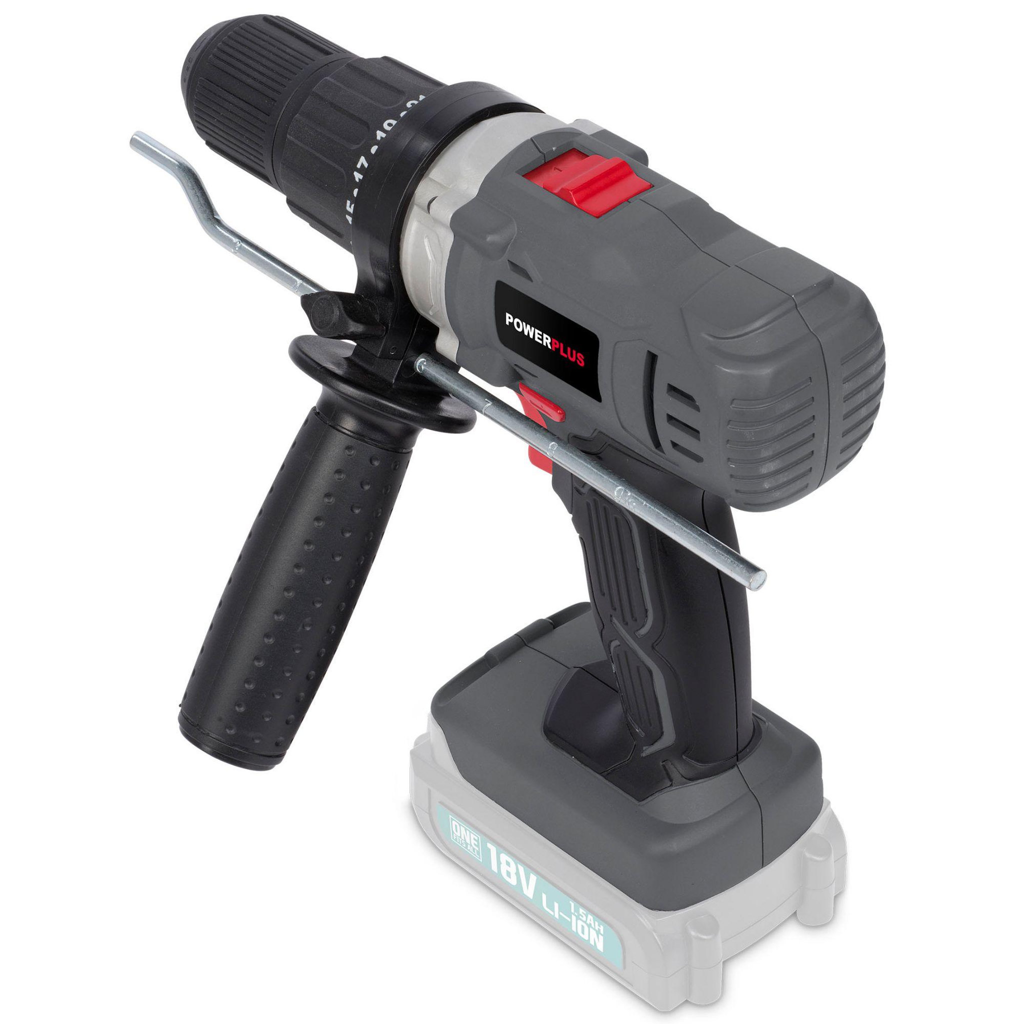 Voir la diapositive 2 : POWERPLUS Perceuse à percussion 18v  sans batterie