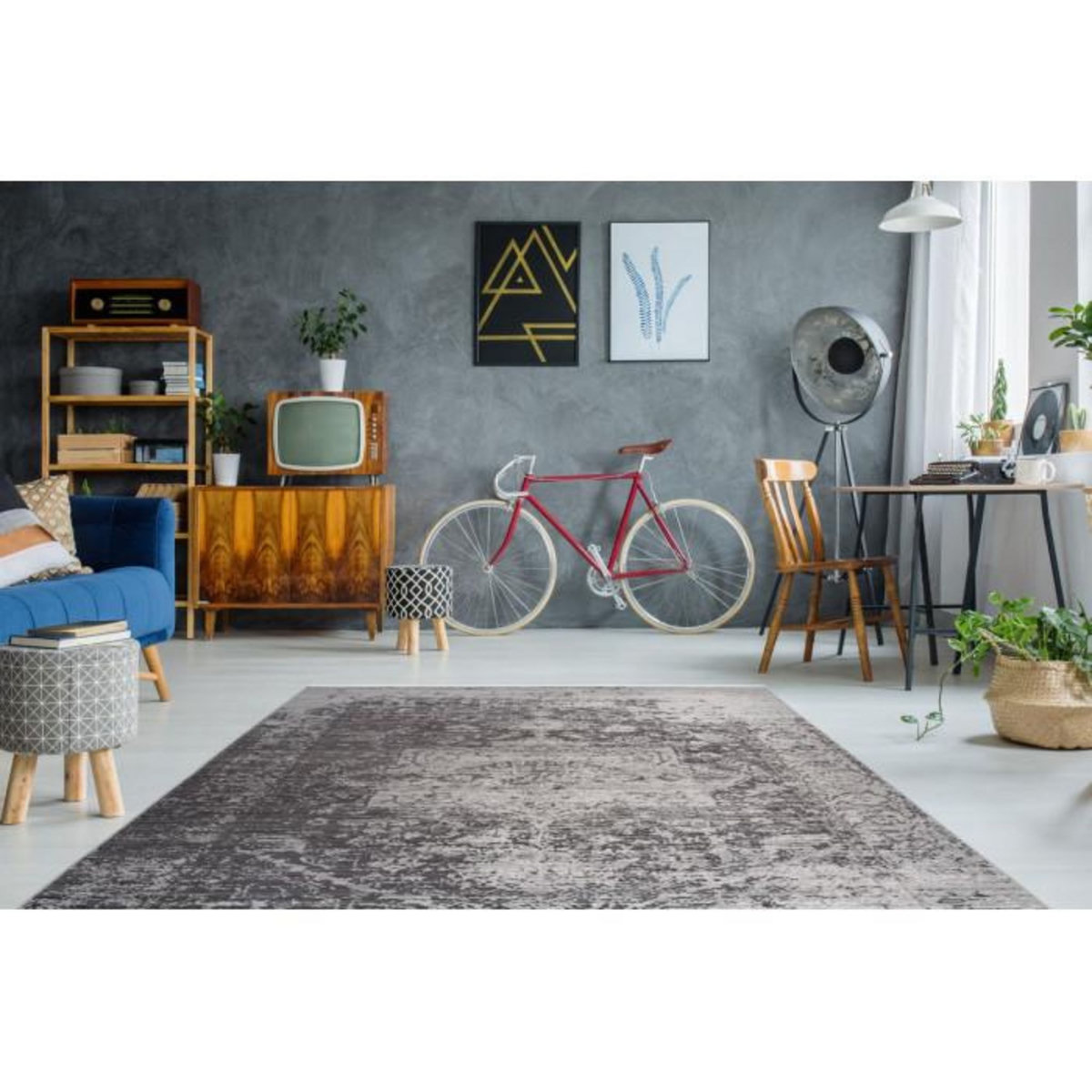 Paris Prix Tapis Vintage à Franges  Baroque XII  Beige & Marron