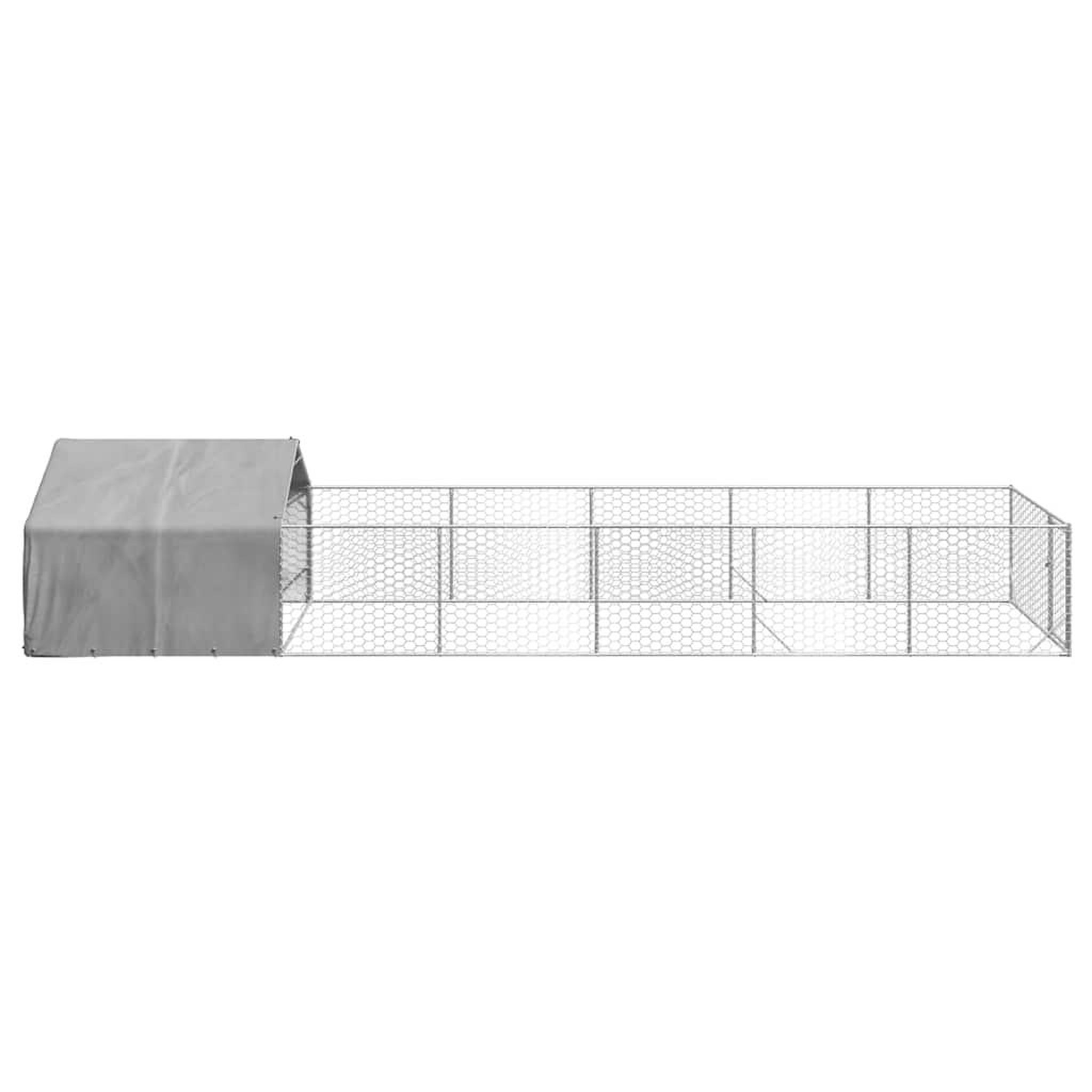 Voir la diapositive 4 : VIDAXL Niche d'exterieur pour chien enclos 8x2x1,5 m acier galvanise