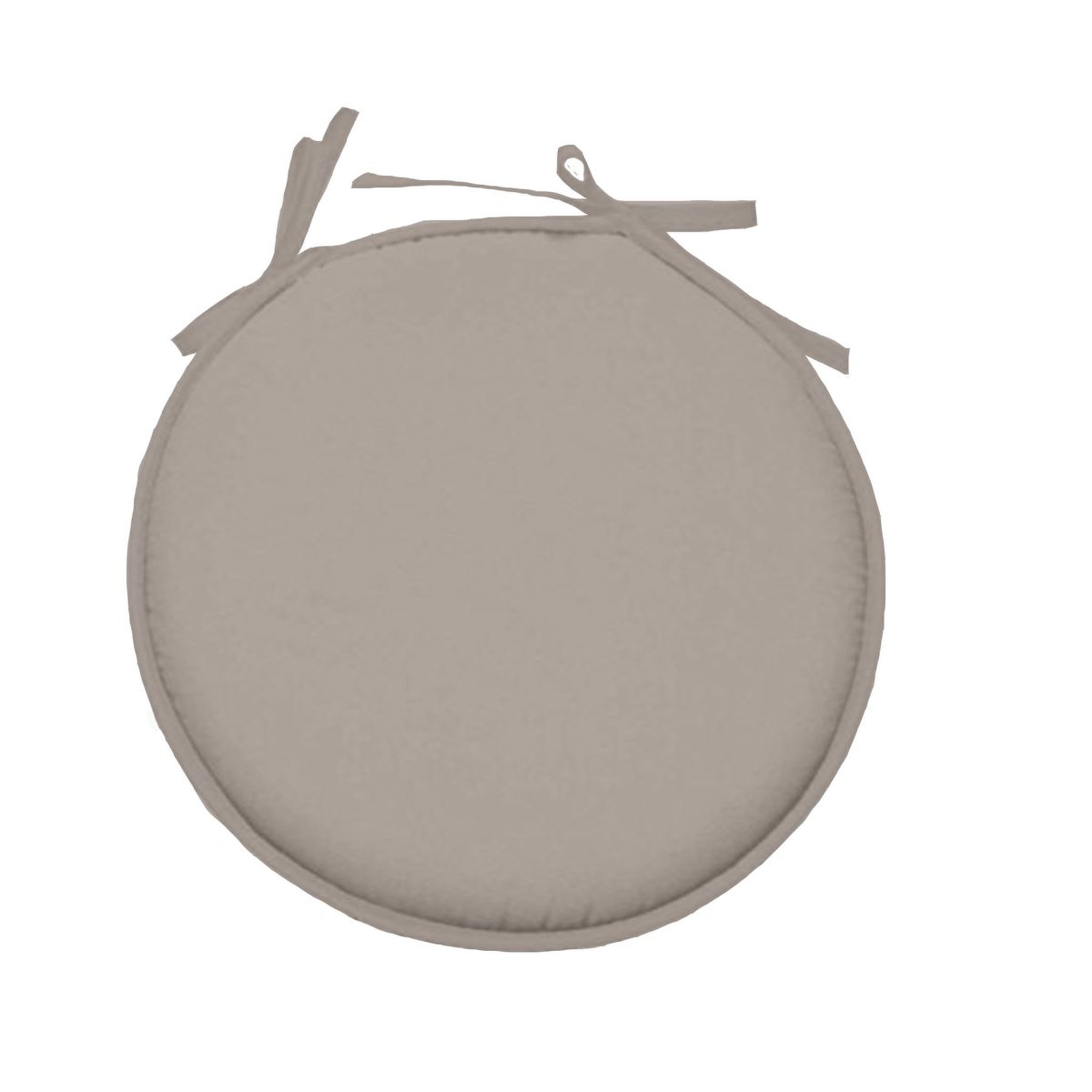 Galette de chaise ronde unie en coton à nouettes