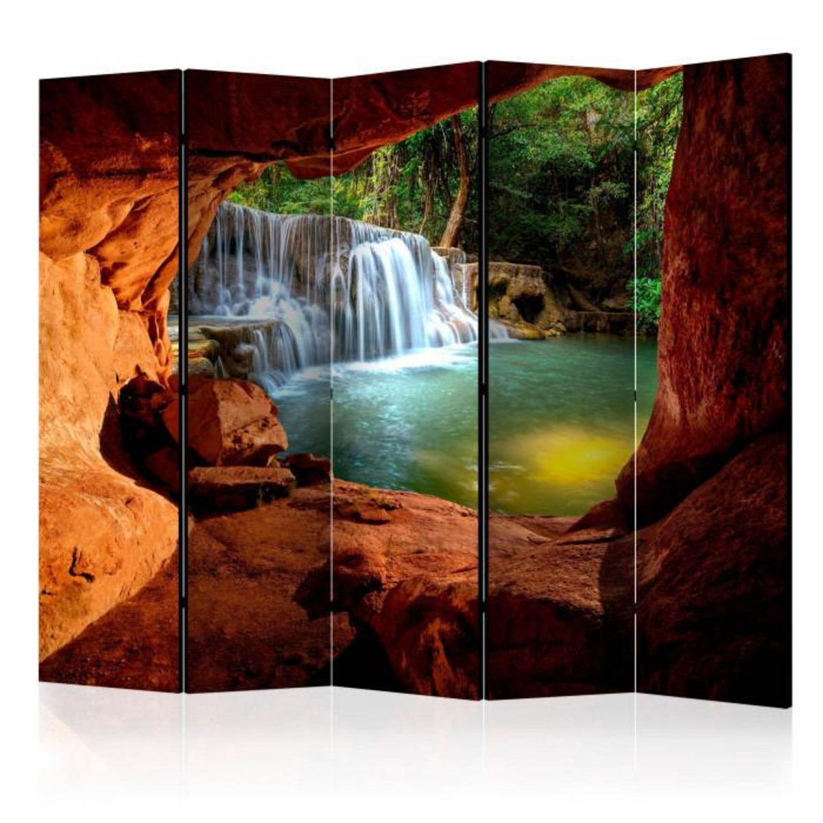 Paris Prix Paravent 5 Volets  Cave : Forest Waterfall  172x225cm