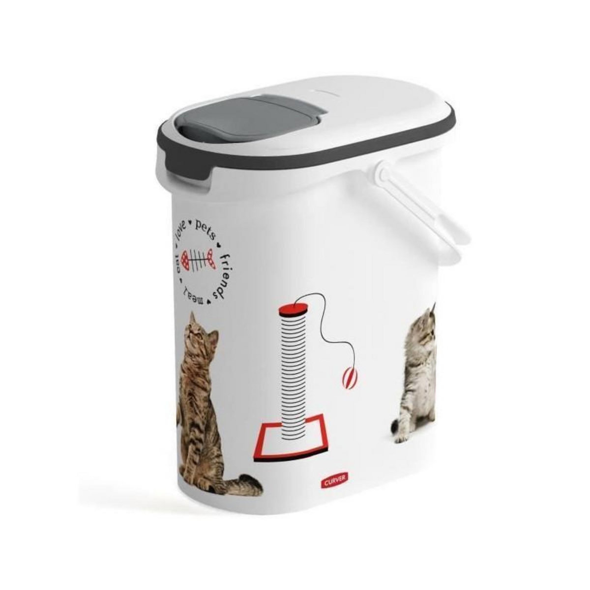 CURVER CURVER Verseuse a croquettes Love pets 4 Kg - Blanc - Pour chat