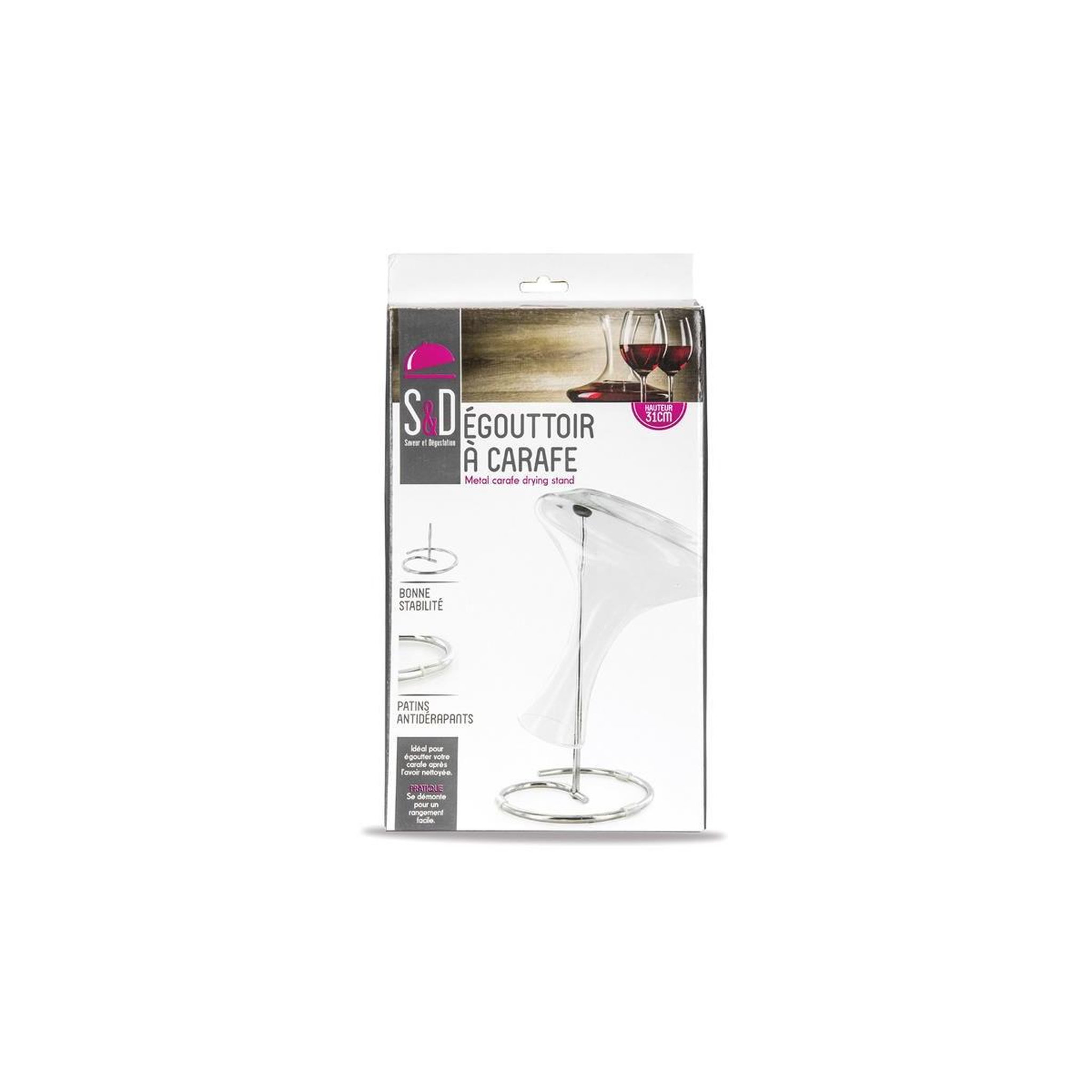 Voir la diapositive 3 : COOK CONCEPT Séchoir & égouttoir en métal  carafe  31cm argent