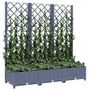 Voir la diapositive 3 : VIDAXL Jardiniere avec treillis bleu gris 120x40x121,5 cm PP