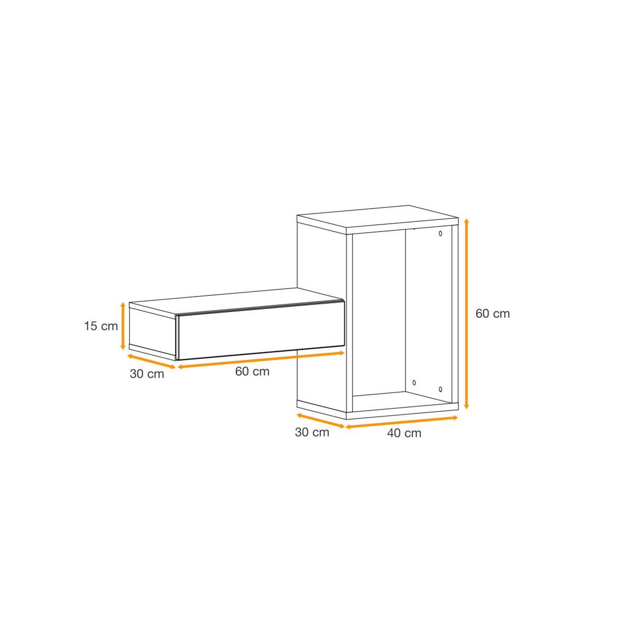 Voir la diapositive 6 : Paris Prix Étagère murale & tiroir design  easy  100cm blanc
