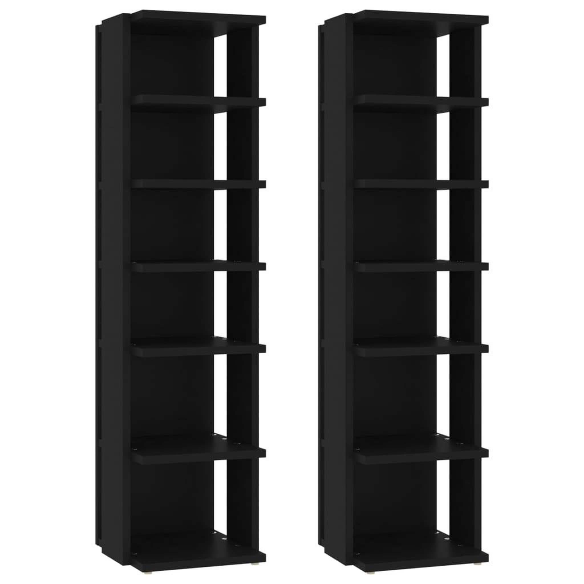 Voir la diapositive 2 : VIDAXL Armoires a chaussures 2 pcs Noir 27,5x27x102 cm