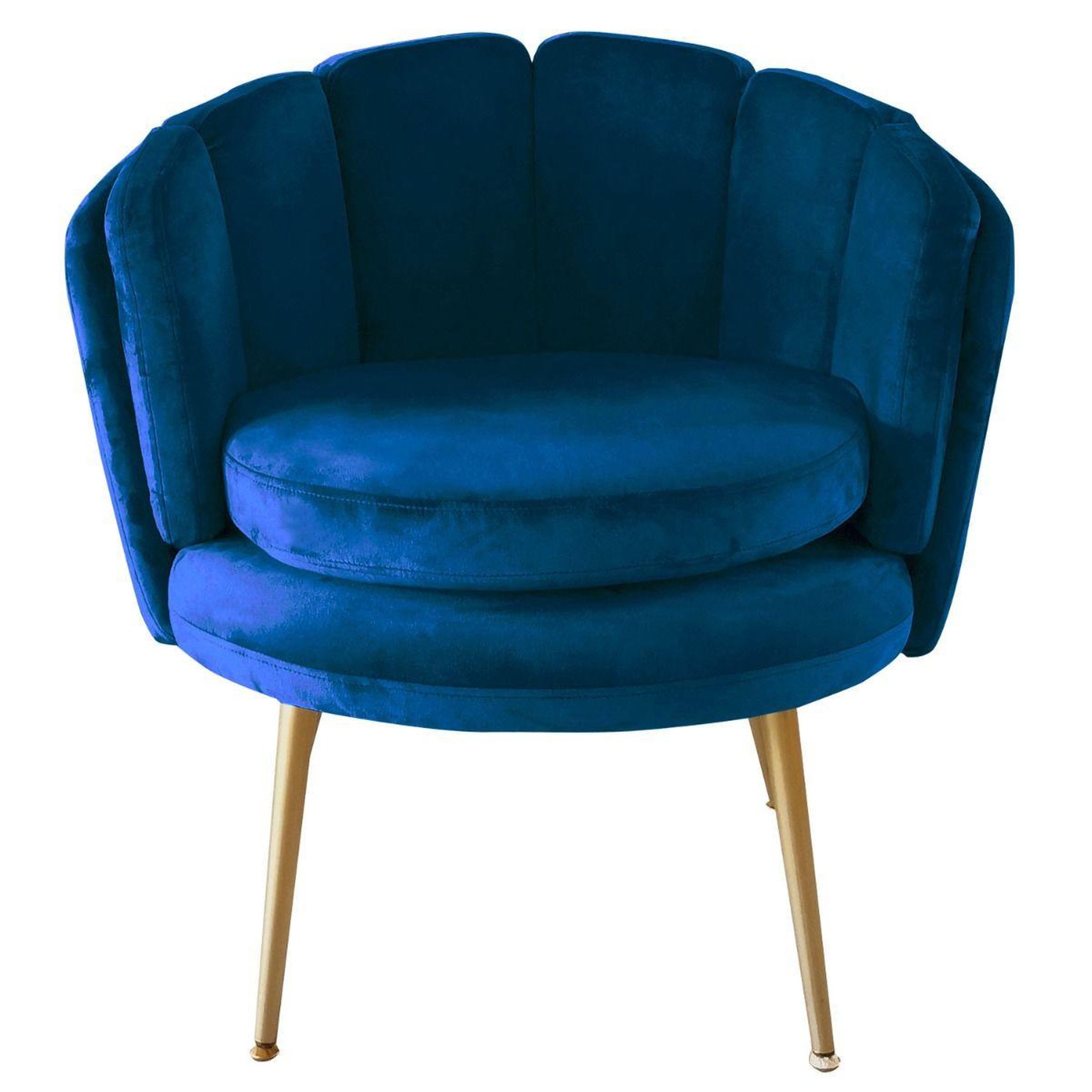 Voir la diapositive 2 : Paris Prix Fauteuil arrondi en velours  dabren  80cm bleu