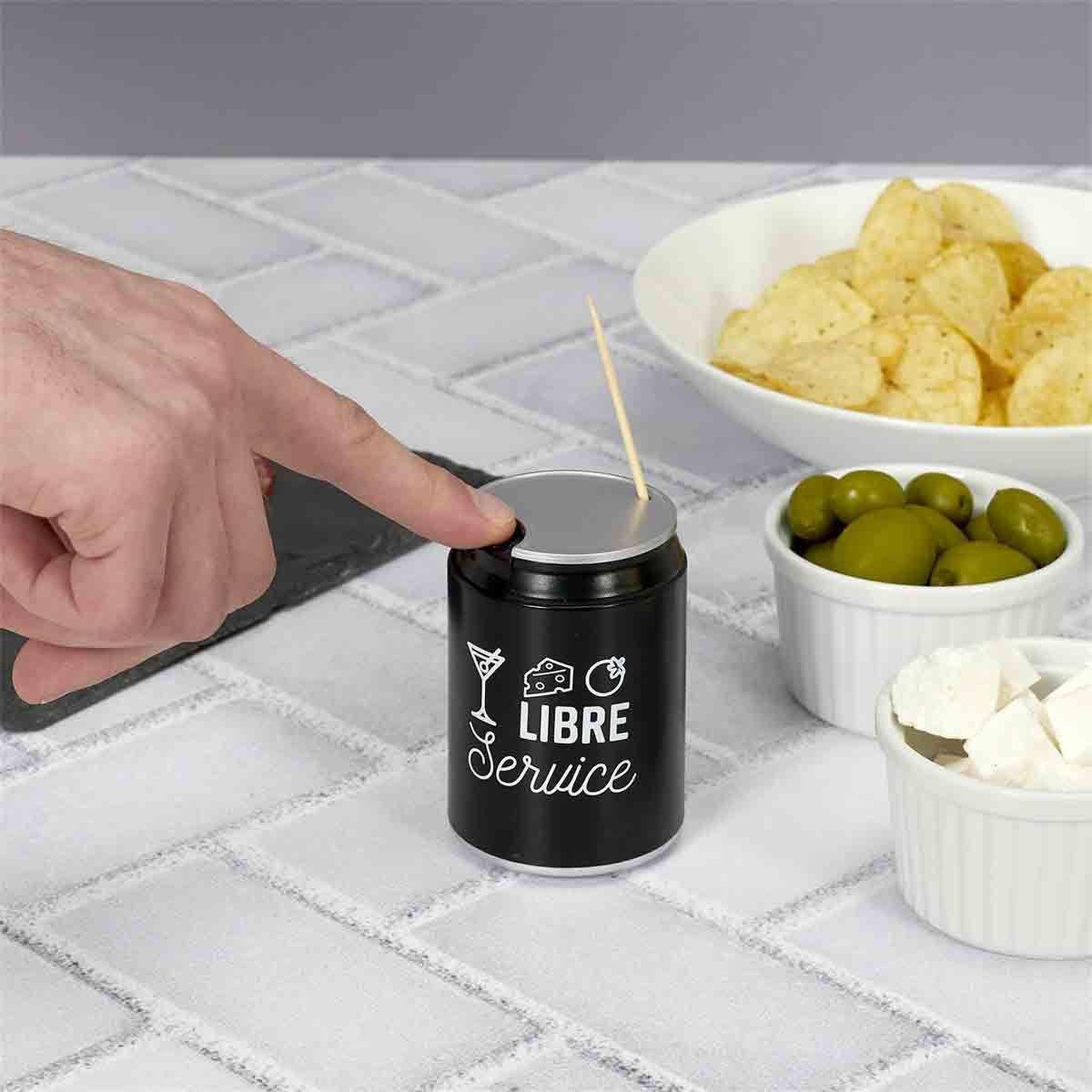 Voir la diapositive 3 : The Home Deco Factory Lot de 50 Piques Apéro  Distributeur  8cm Noir