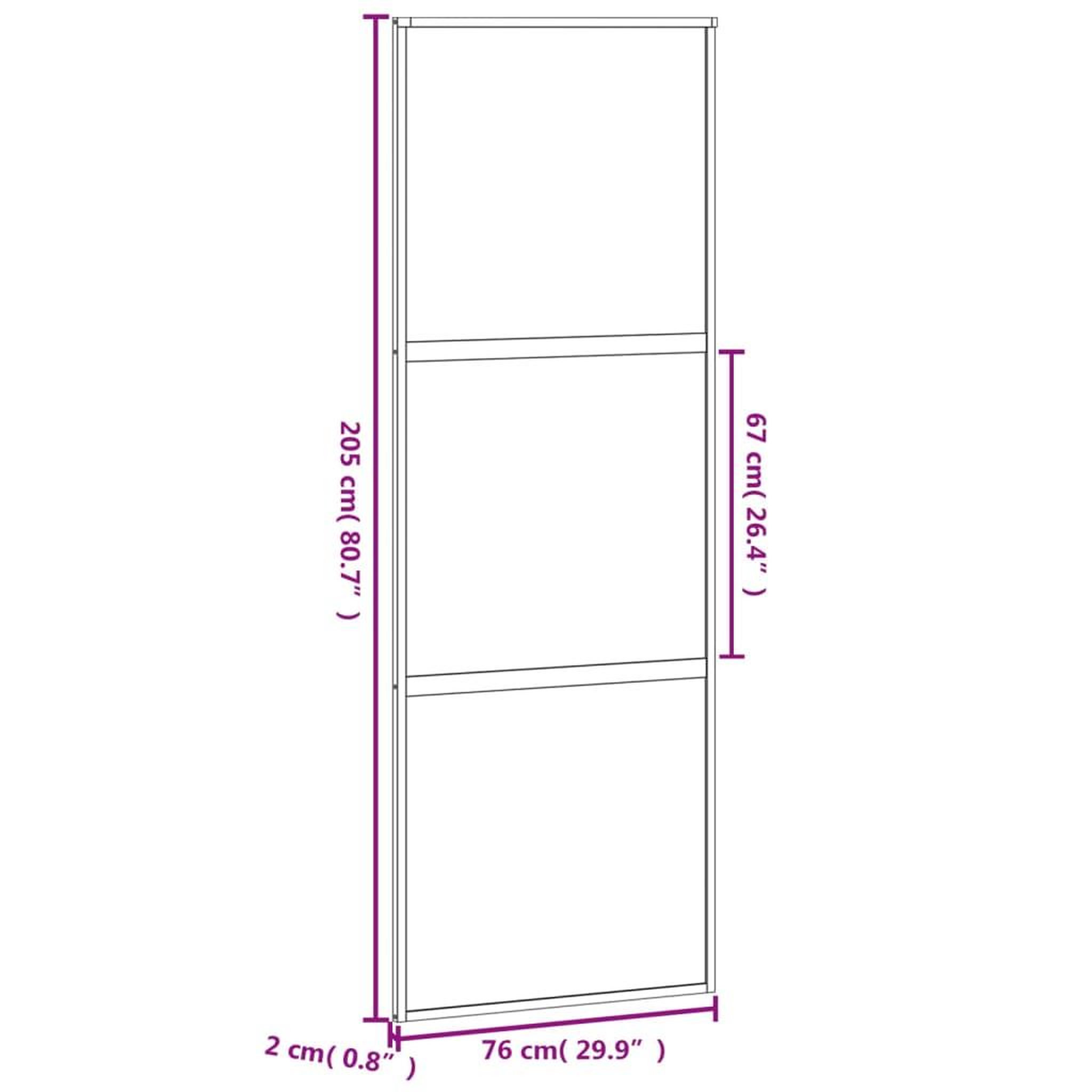 Voir la diapositive 6 : VIDAXL Porte coulissante blanc 76x205 cm verre trempe aluminium