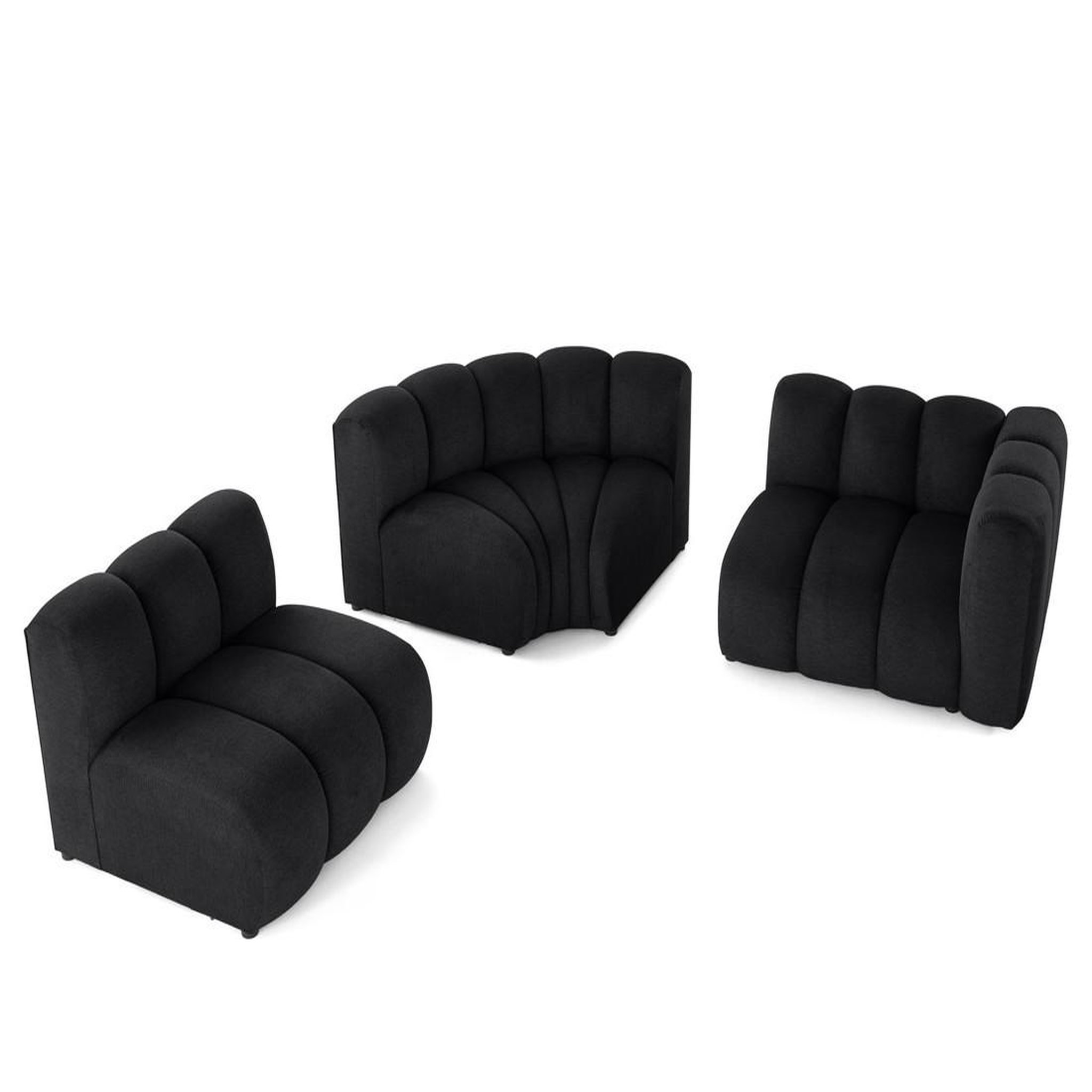 Voir la diapositive 2 : LISA DESIGN Debbie - canapé modulable d'angle gauche 4 places avec accoudoir en tissu texturé