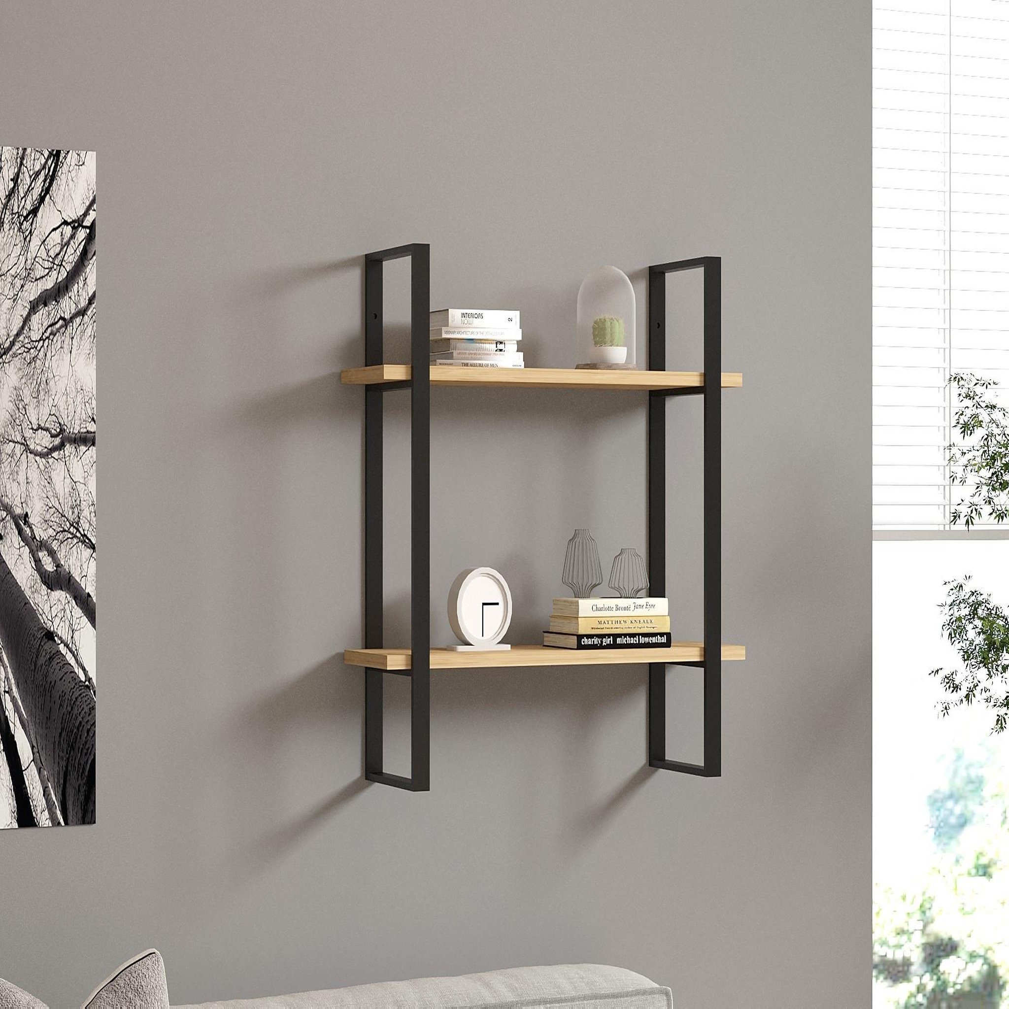 Voir la diapositive 2 : Habitat et Jardin Étagère murale en bois  buba  - 70 x 22 x 70 cm - marron