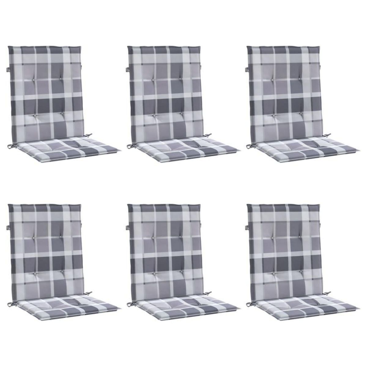 VIDAXL Coussins de chaise de jardin a dossier bas lot de 6