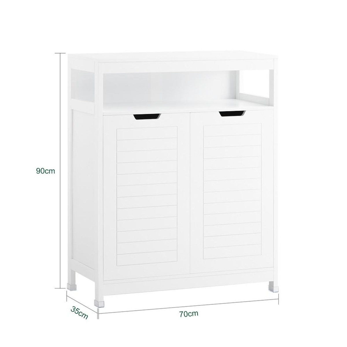 SOBUY SoBuy - Meuble bas de salle de bain à deux portes - Blanc - 70x35x90cm - Minimaliste - BZR121-W