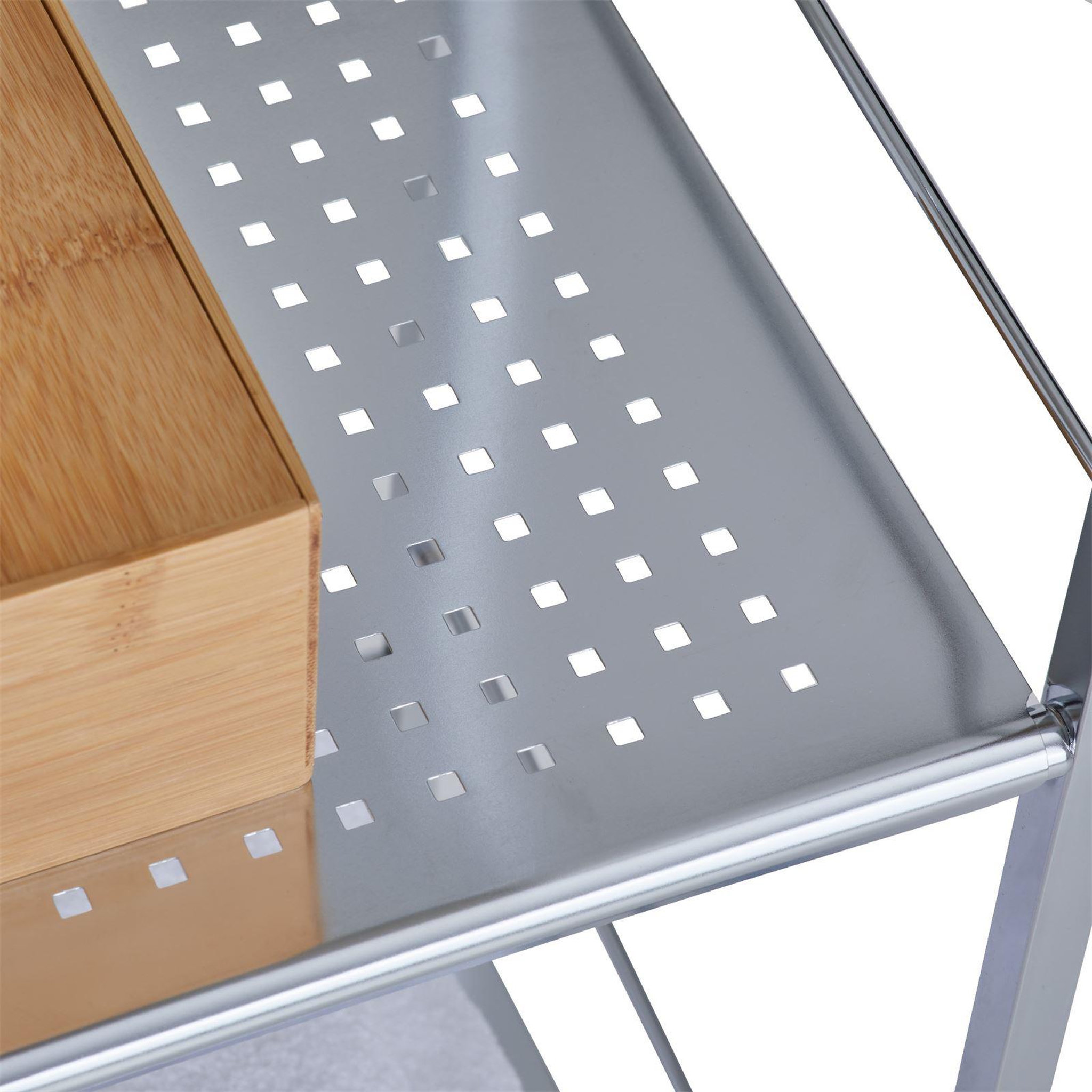 Voir la diapositive 4 : IDIMEX Etagère de salle de bain MATIS, en métal chromé