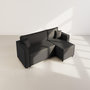 Voir la diapositive 3 : BEST MOBILIER Jonas - canapé d'angle réversible 4 places convertible avec coffre en tissu texturé