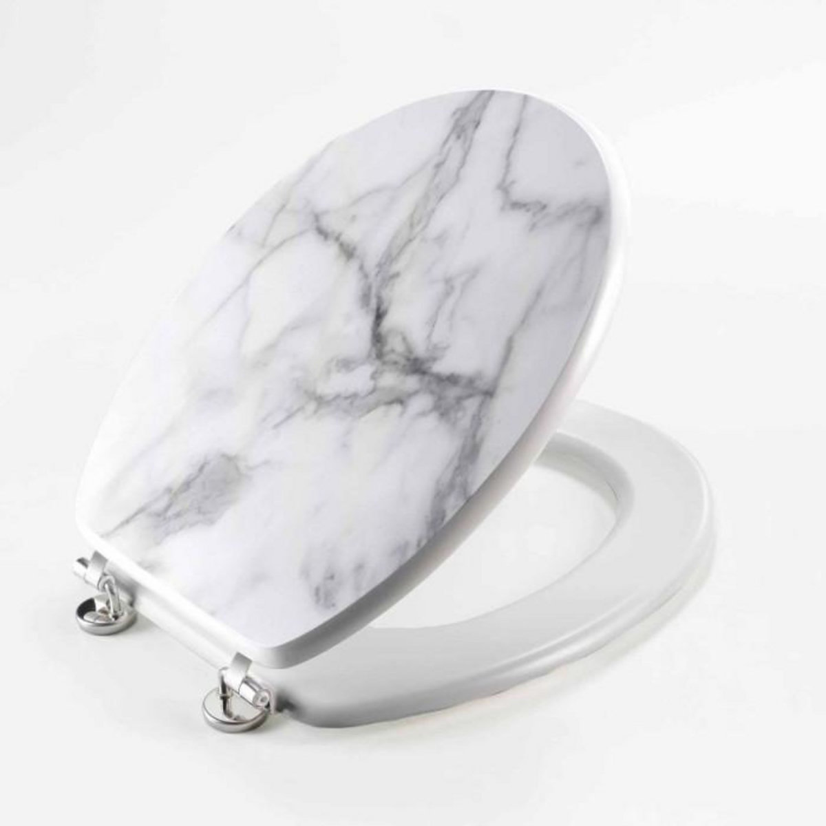 Paris Prix Abattant WC Imprimé  Effet Marbre  46cm Blanc