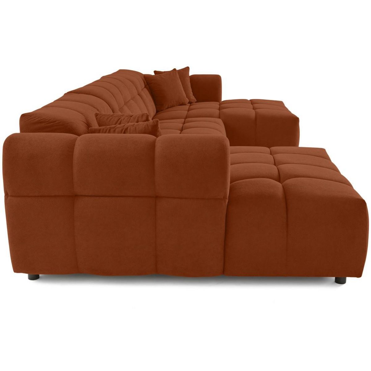 LISA DESIGN Ray - canapé panoramique en u 7 places en tissu texturé