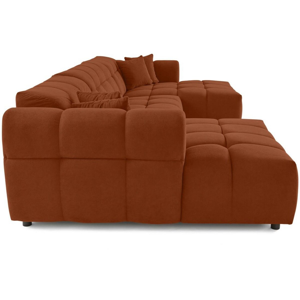 LISA DESIGN Ray - canapé panoramique en u 7 places en tissu texturé