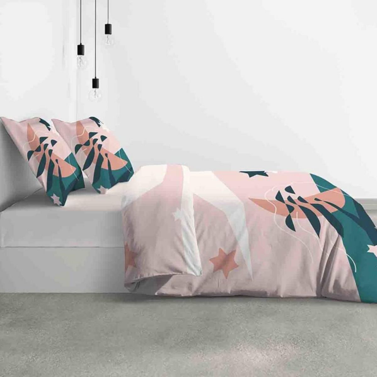 ATELIER DU COTON Housse de couette 260x240 HEOL + 2 taies coton 57 fils