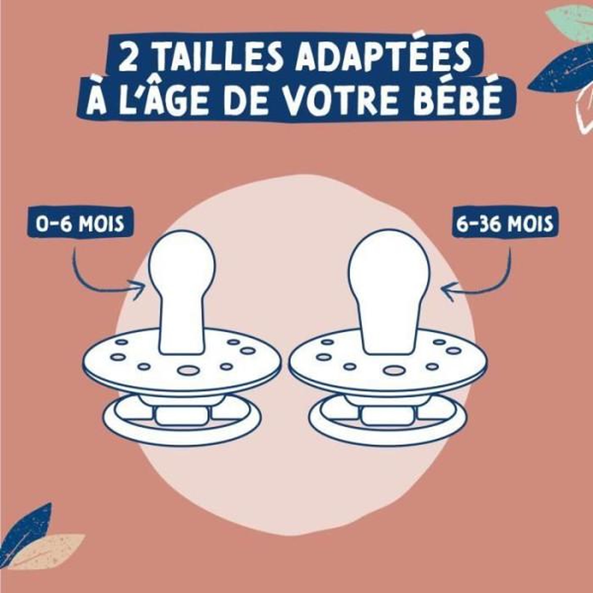 Voir la diapositive 5 : DODIE Sucettes Dodie Gaia +6m en caoutchouc naturel - Lot de 2