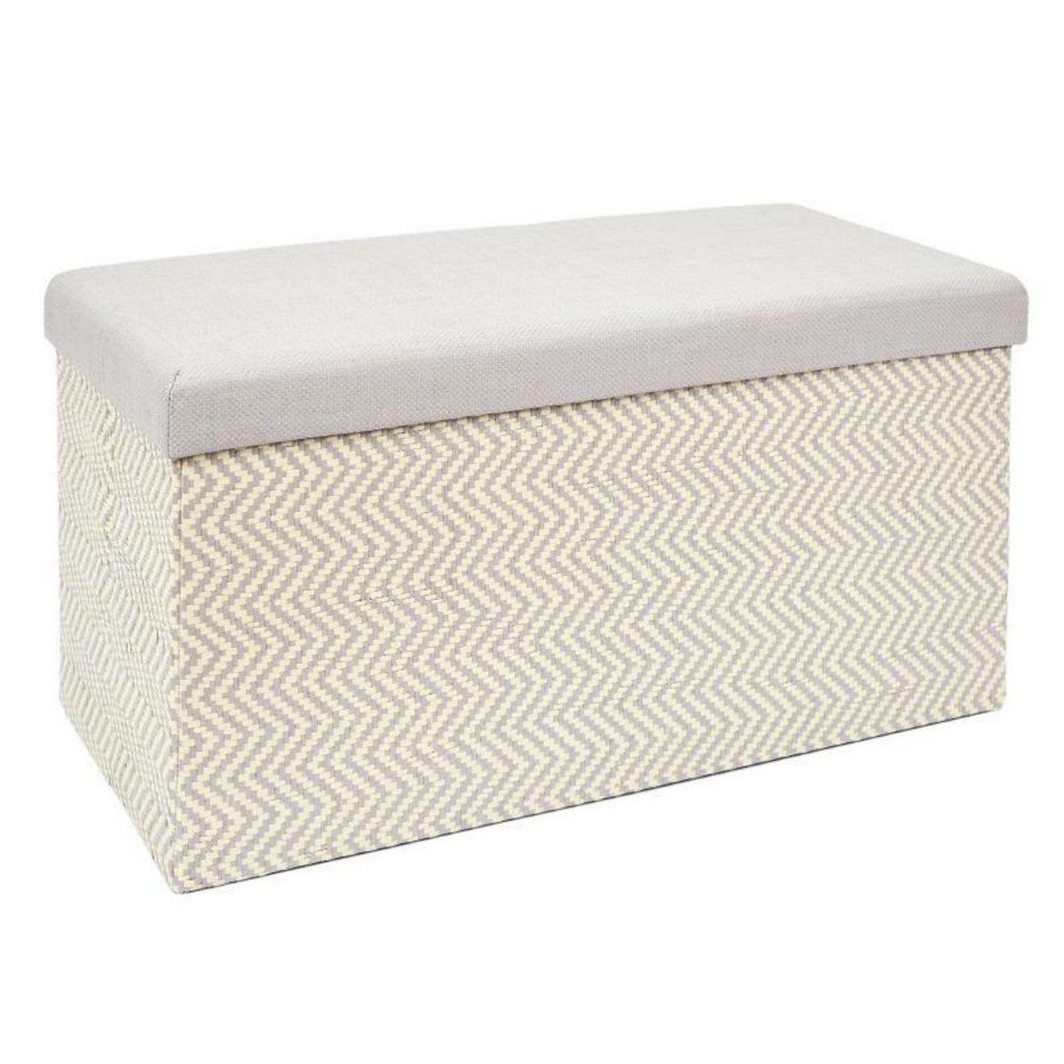 Paris Prix Banc Coffre Pliable  Tressé  76cm Gris