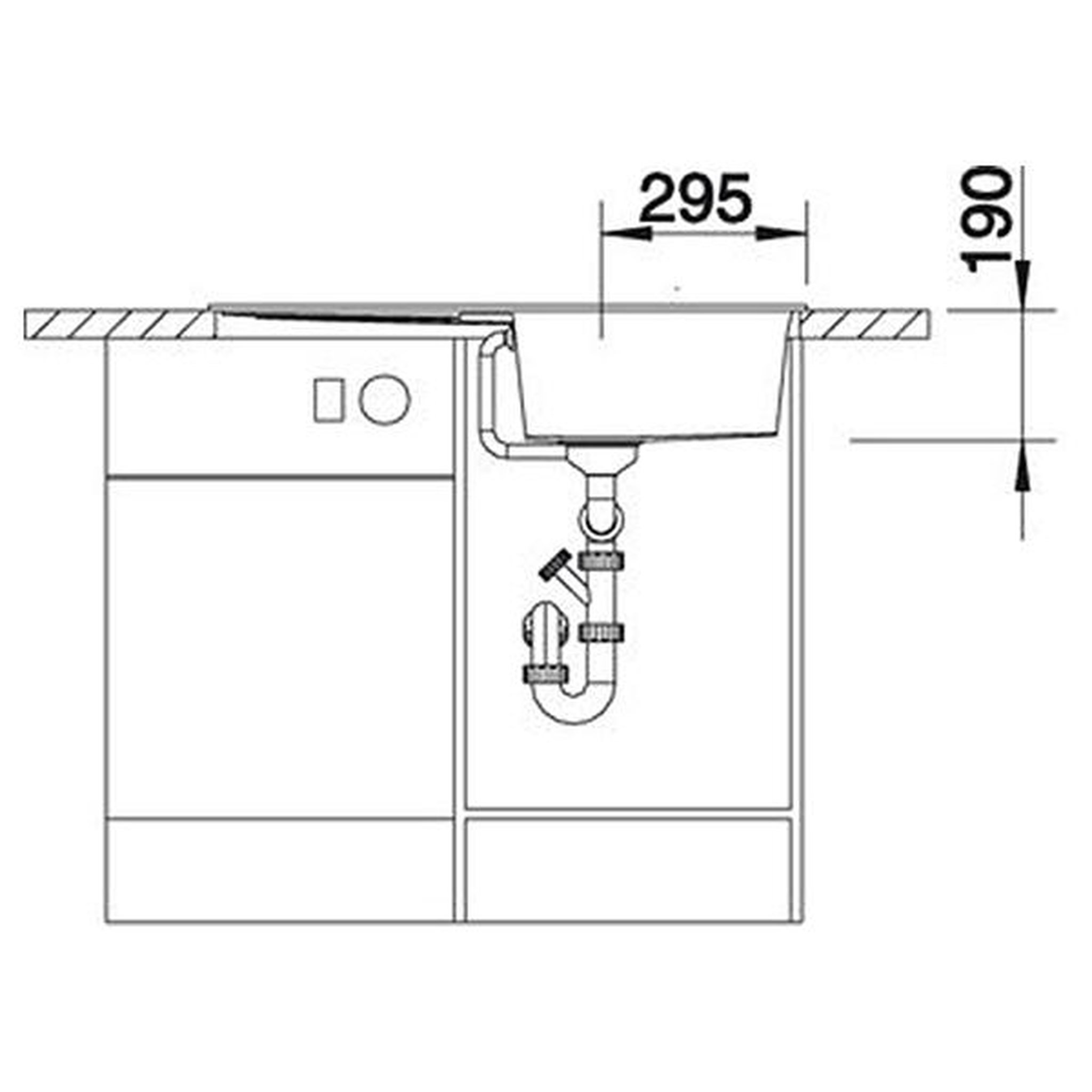 Voir la diapositive 5 : Blanco Evier à encastrer 50cm manuel anthracite avec siphon - 513221