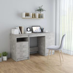VIDAXL Bureau Gris beton 140x50x76 cm Bois d'ingenierie