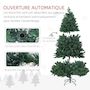Voir la diapositive 6 : HOMCOM Sapin de Noël artificiel H.180 cm 1061 branches épines grand réalisme métal PVC PE vert