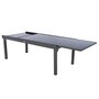 Voir la diapositive 4 : HESPERIDE Table extensible rectangulaire en verre Piazza 8/12 places Gris anthracite - Hespéride