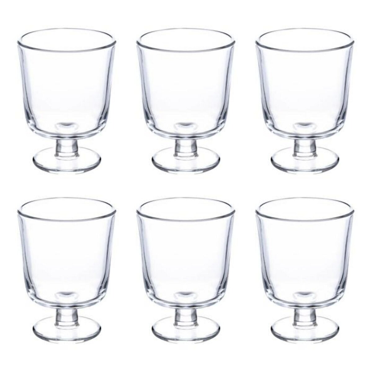 SECRET DE GOURMET Lot de 6 Verres à Vin  Empileau  30cl Transparent