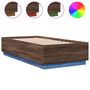 Voir la diapositive 2 : VIDAXL Cadre de lit avec LED sans matelas chene marron 75x190 cm