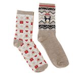 TWINDAY x2 Paires de Chaussettes Beige Femme Twinday Christmas - 37/41. Coloris disponibles : Beige