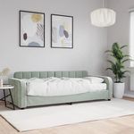 VIDAXL Lit de jour avec matelas gris clair 80x200 cm velours