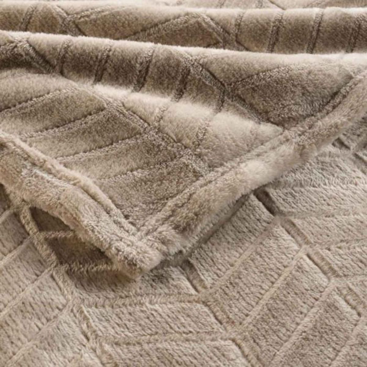 Paris Prix Plaid Flanelle Uni  Arya  180x220cm Taupe