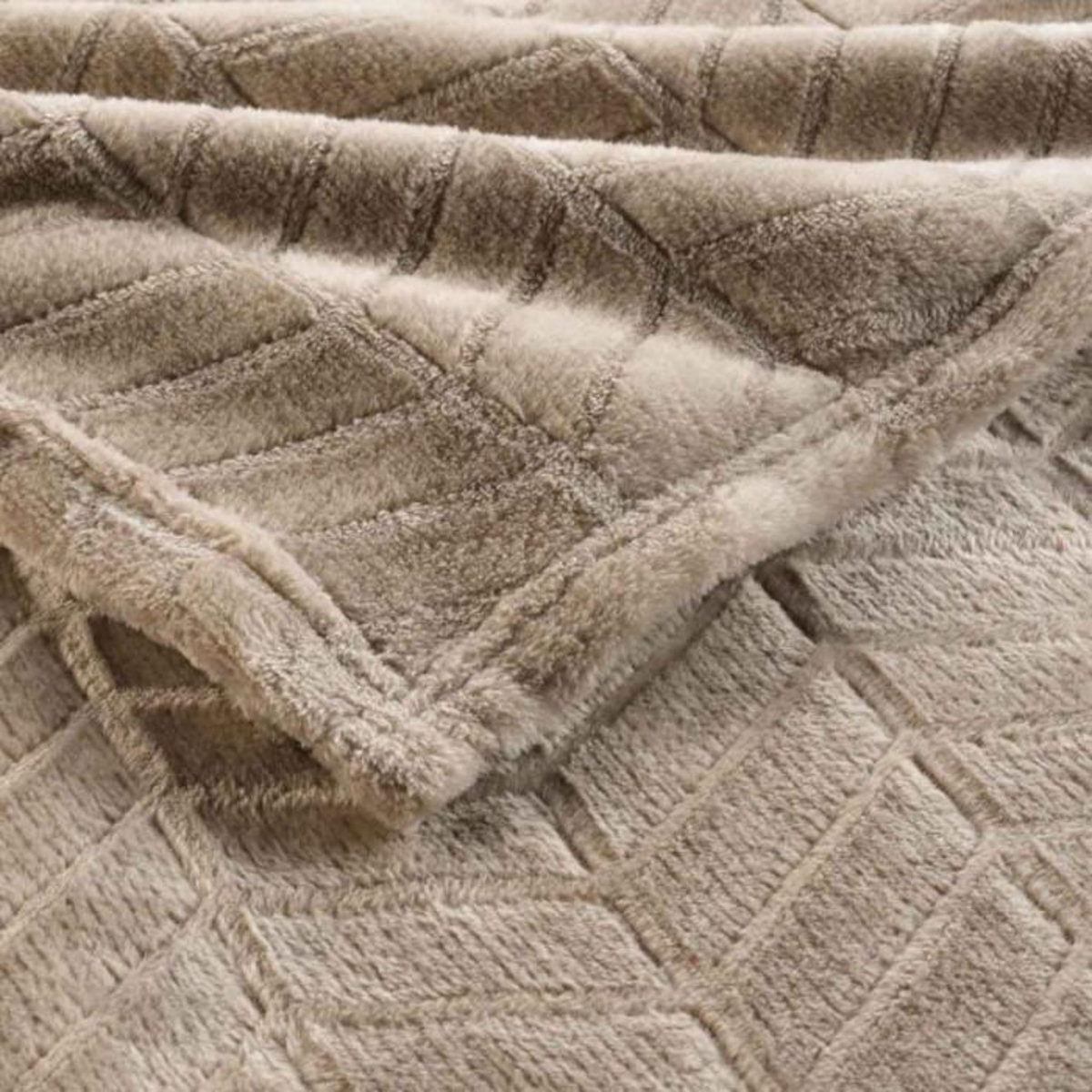Paris Prix Plaid Flanelle Uni  Arya  180x220cm Taupe