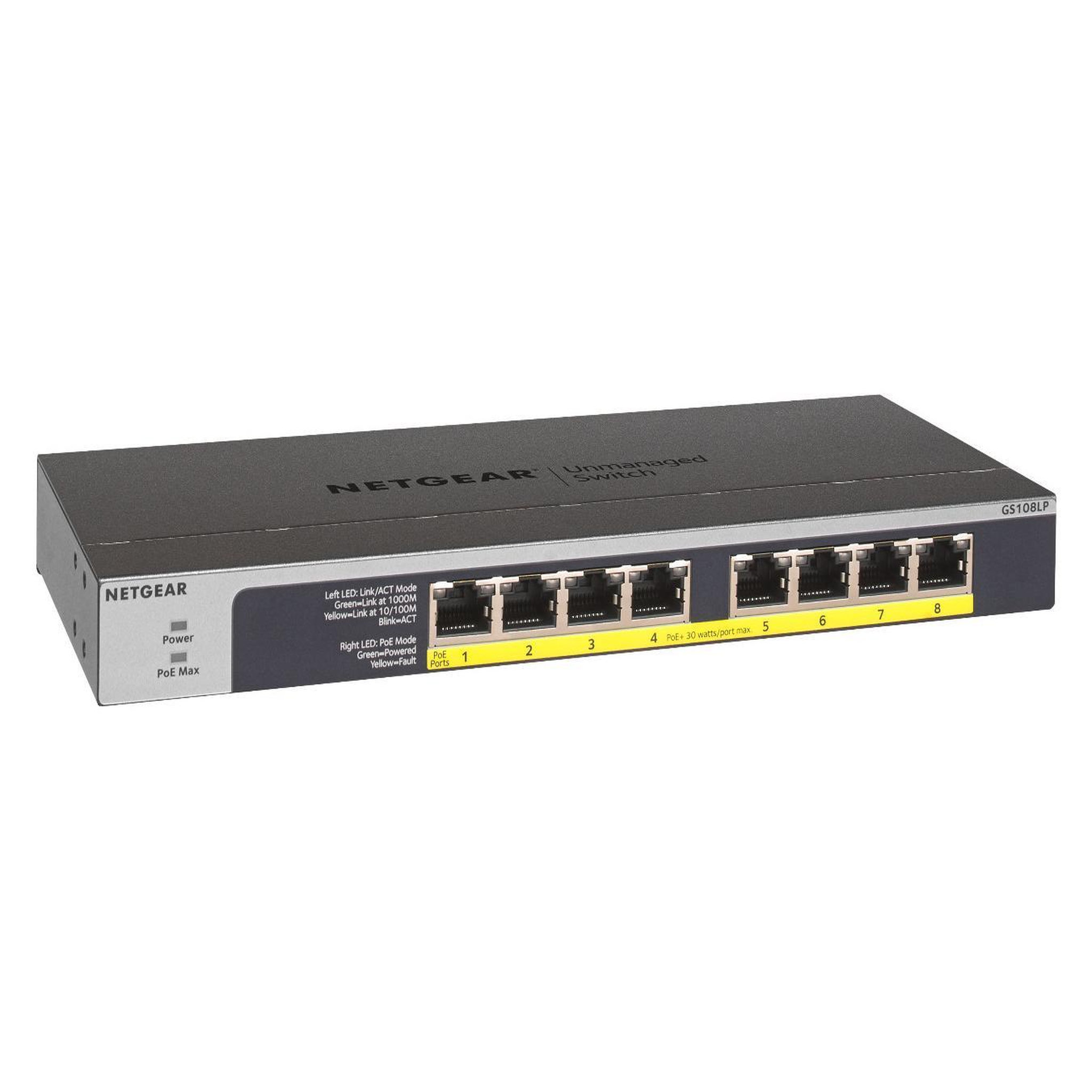 Voir la diapositive 3 : Netgear Switch réseau NETGEAR GS108LP-100EUS 8 ports Gigabit PoE