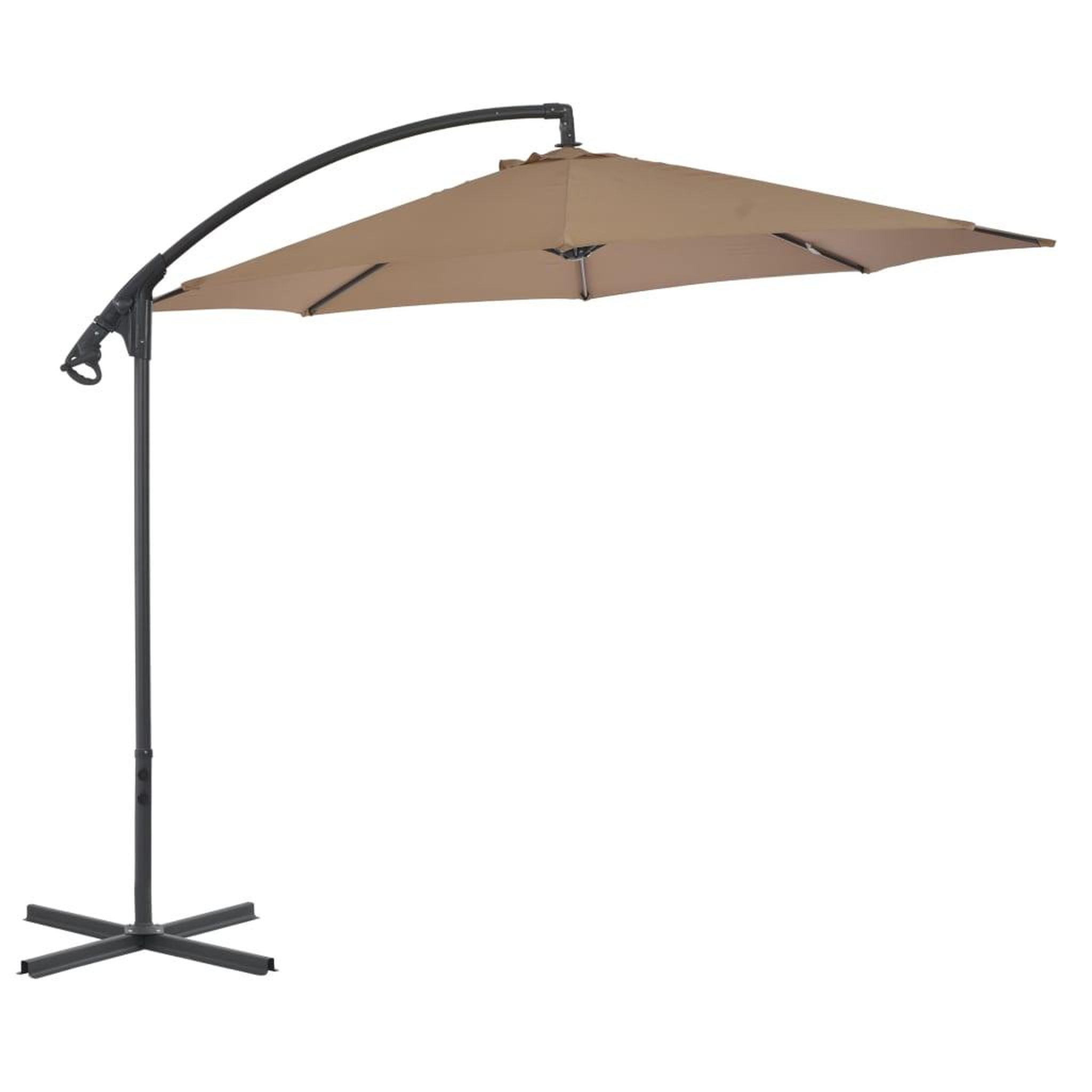 Voir la diapositive 1 : VIDAXL Parasol de jardin en porte-a-feux avec poteau en acier taupe