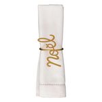 ATMOSPHERA Lot de 2 ronds de serviettes Noël en métal - Doré