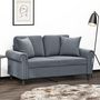 Voir la diapositive 1 : VIDAXL Canape 2 places avec oreillers gris fonce 120 cm velours