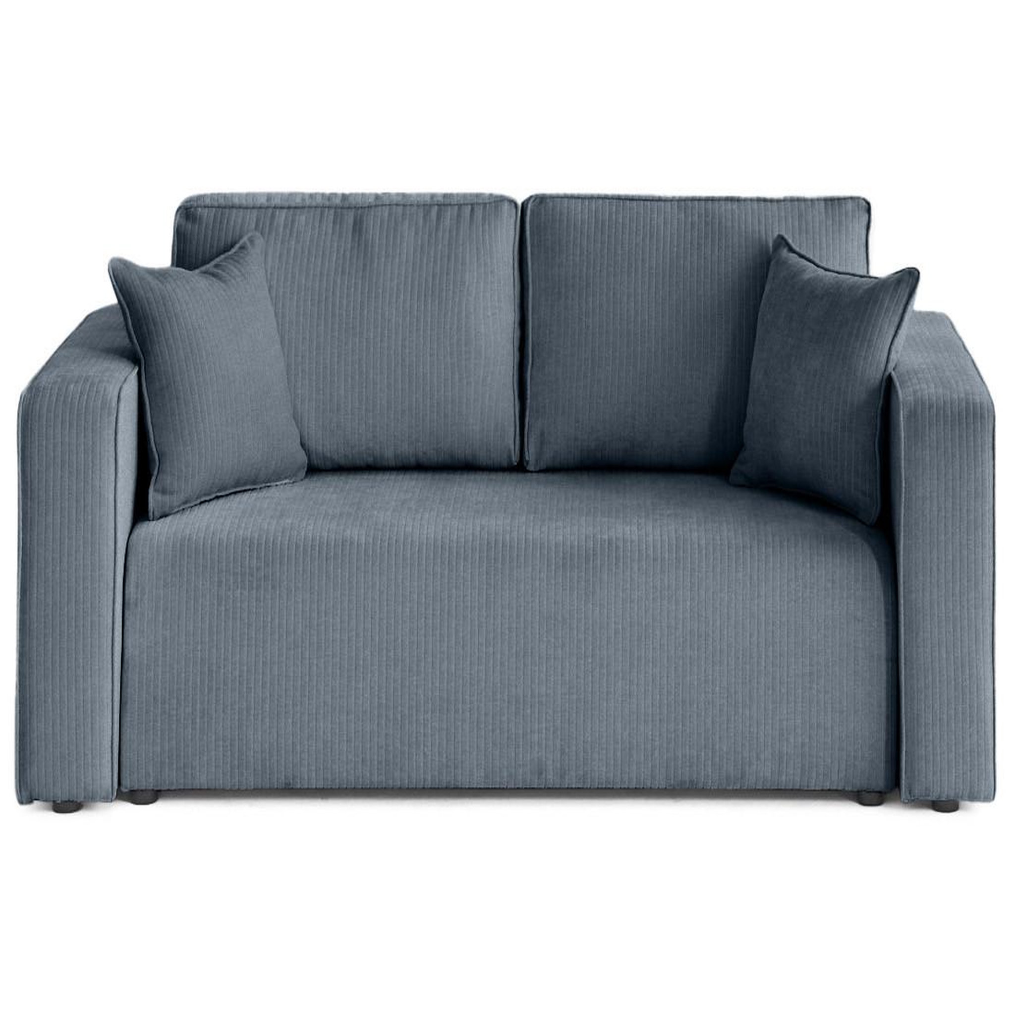 Voir la diapositive 1 : BEST MOBILIER Topaze - canapé droit 2 places en velours côtelé plat