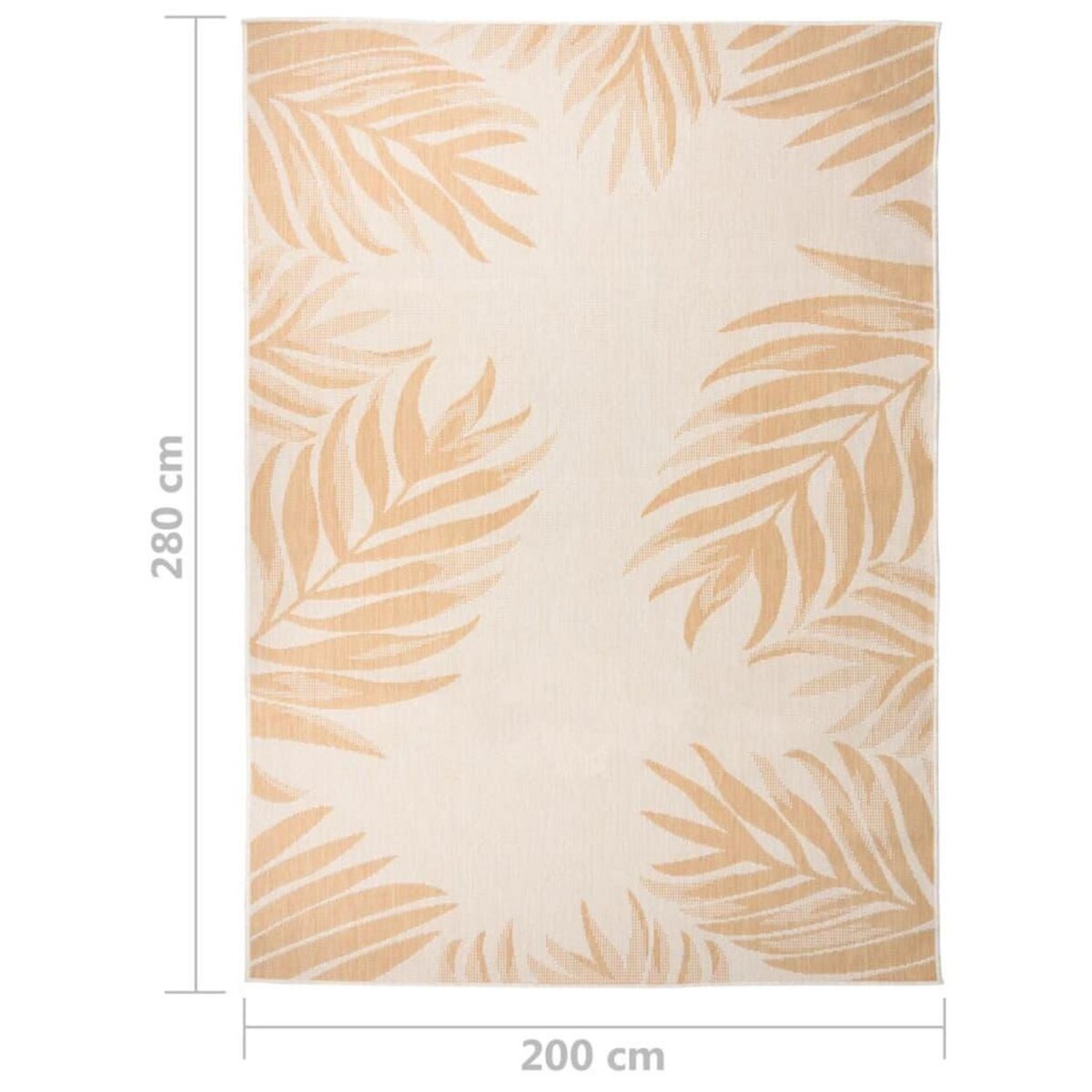 VIDAXL Tapis a tissage plat d'exterieur 200x280 cm Motif de feuille