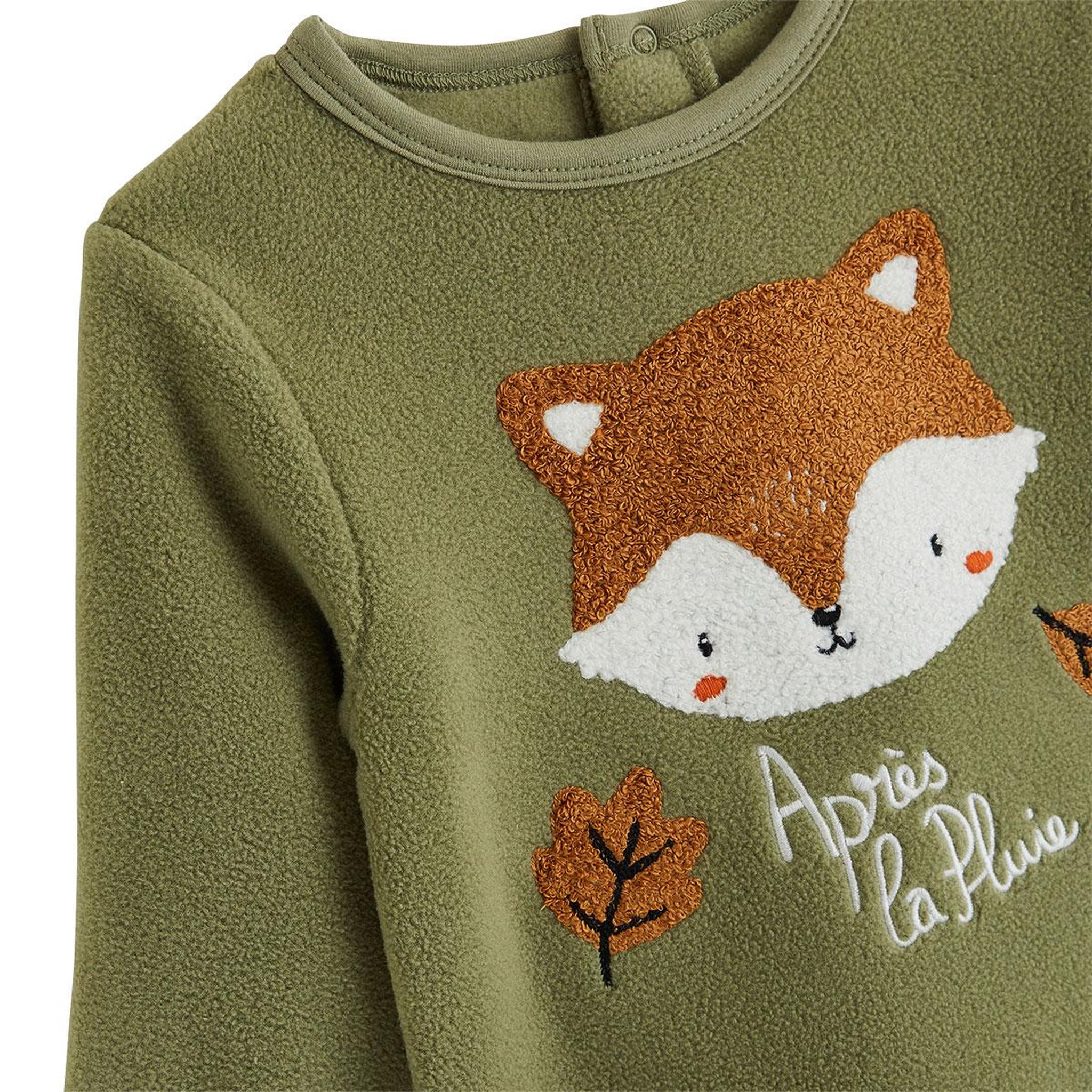 Voir la diapositive 2 : Petit BÃ©guin Pyjama enfant 2 pièces en polaire ginkgo