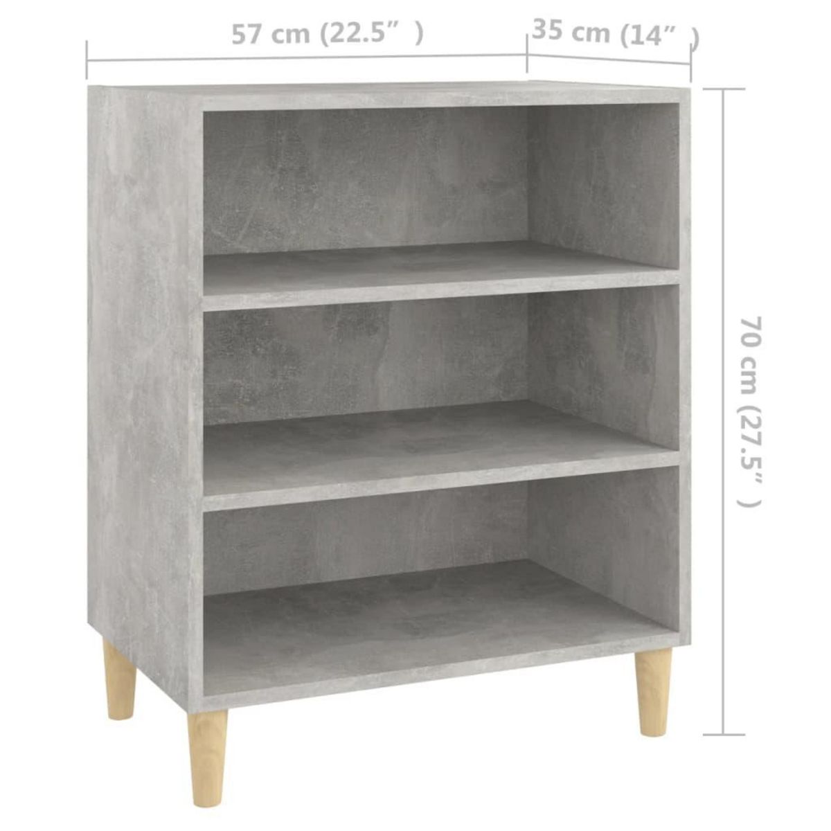 VIDAXL Buffet gris beton 57x35x70 cm bois d'ingenierie