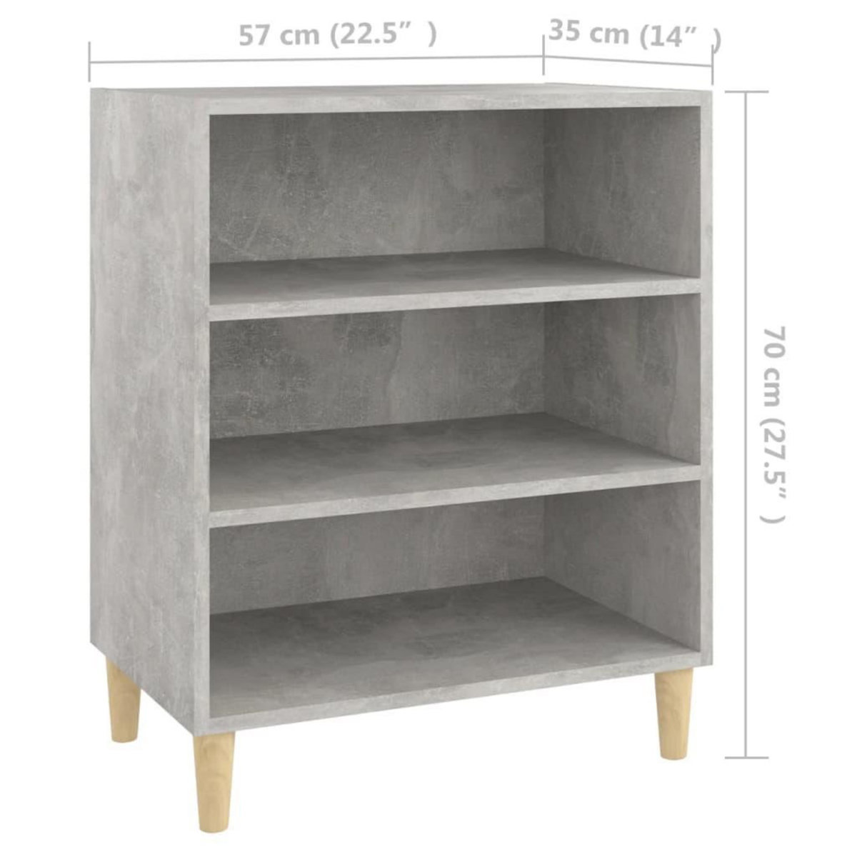 VIDAXL Buffet gris beton 57x35x70 cm bois d'ingenierie
