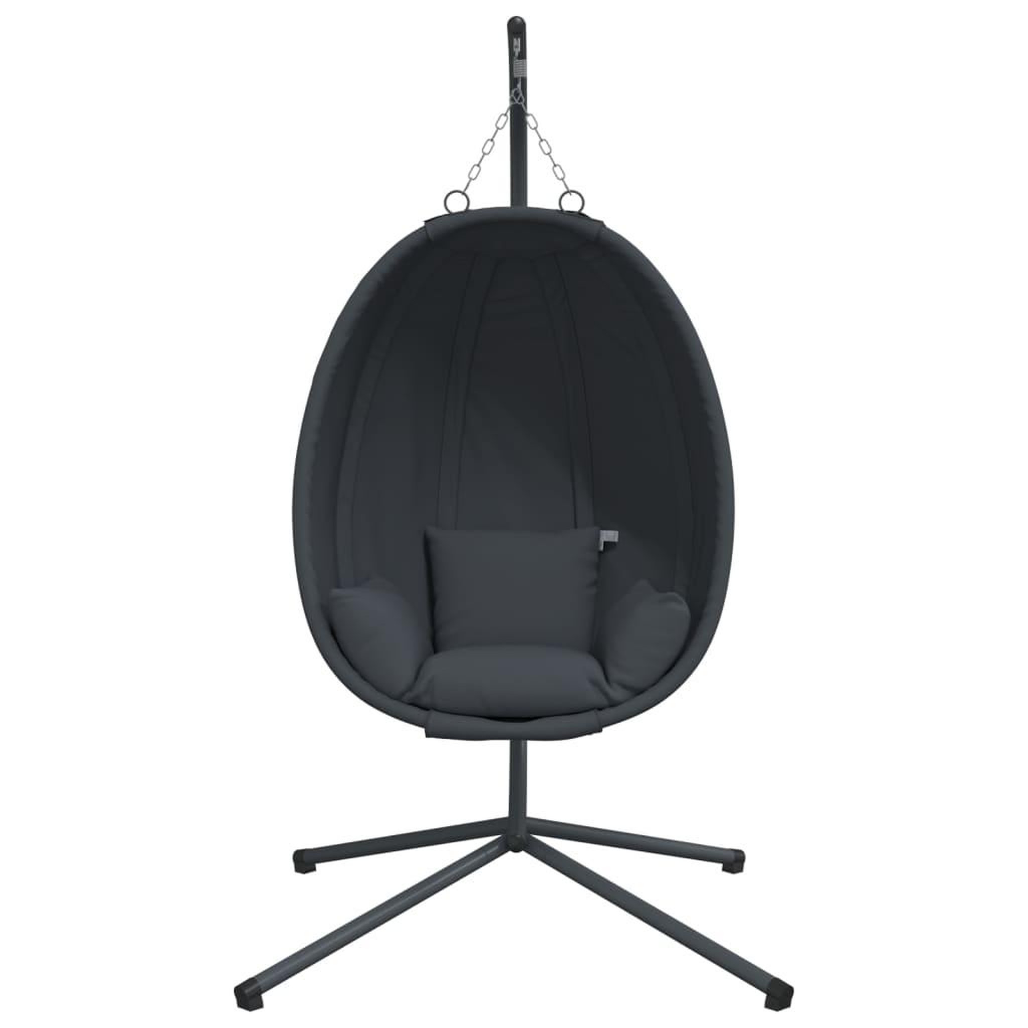 Voir la diapositive 4 : VIDAXL Chaise suspendue en forme d'œuf avec support anthracite