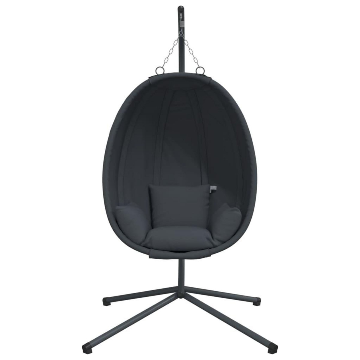 VIDAXL Chaise suspendue en forme d'œuf avec support anthracite