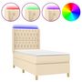 Voir la diapositive 2 : VIDAXL Sommier a lattes de lit matelas et LED Creme 80x200cm Tissu