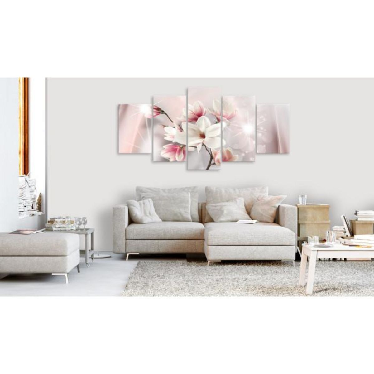 Paris Prix Tableau Imprimé 5 Panneaux  Dazzling Magnolias Wide